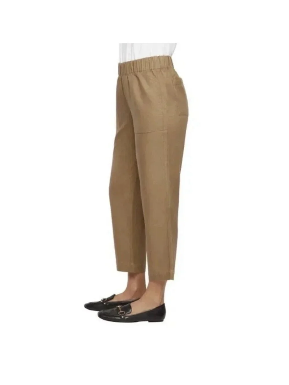 💥   Republic Women's S Tapered Crop Pants Tan Pull-On  B0455